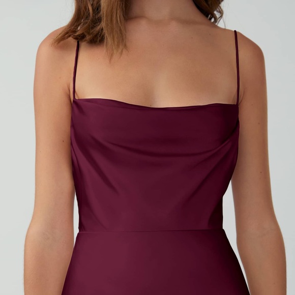 Fame and Partners Strappy Draped Gown in Wine color - Picture 4 of 16